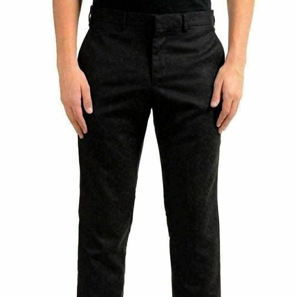 Versace Men's 100% Wool Black Dress Pants